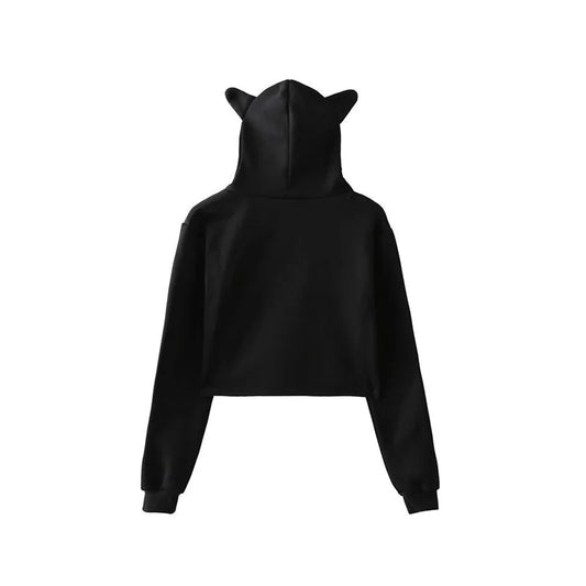 Cat Ears Hoodie Crop Top
