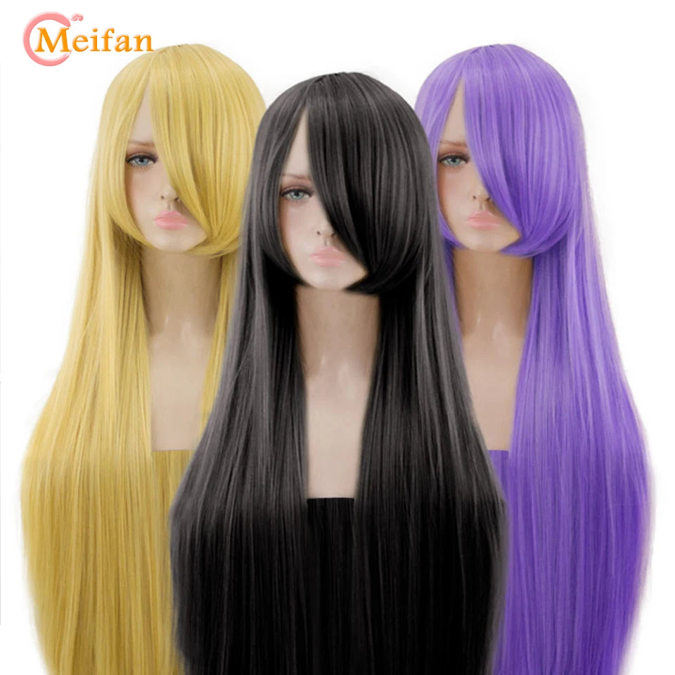 Synthetic Wig With Bangs Multi Colour