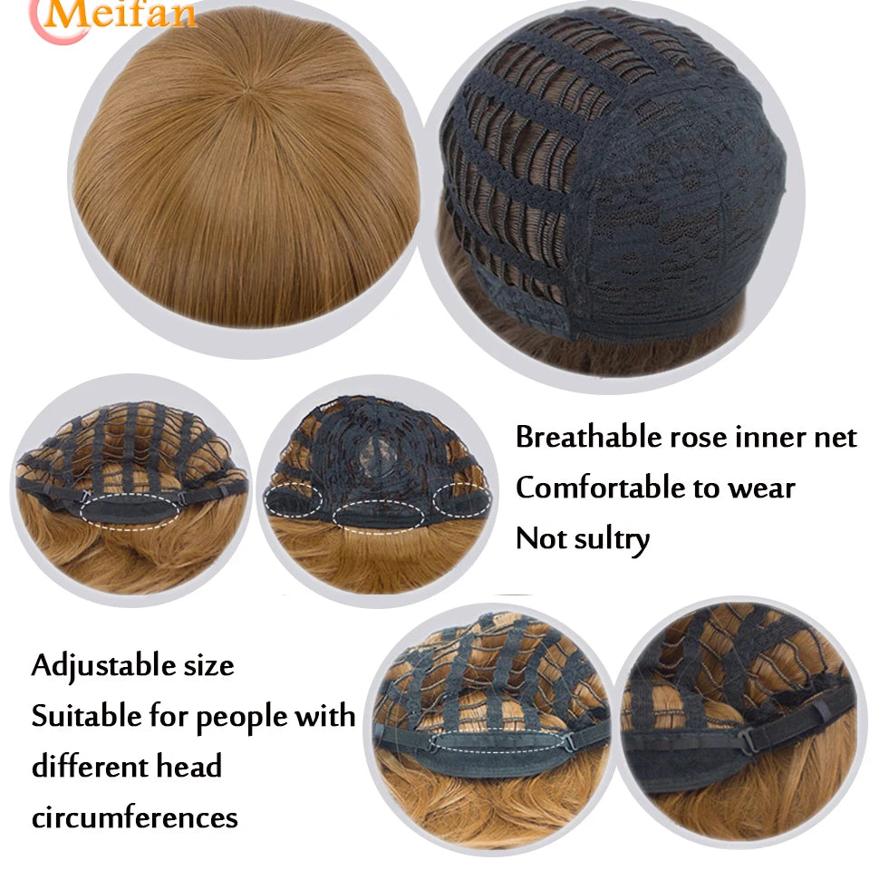 Synthetic Wig With Bangs Multi Colour