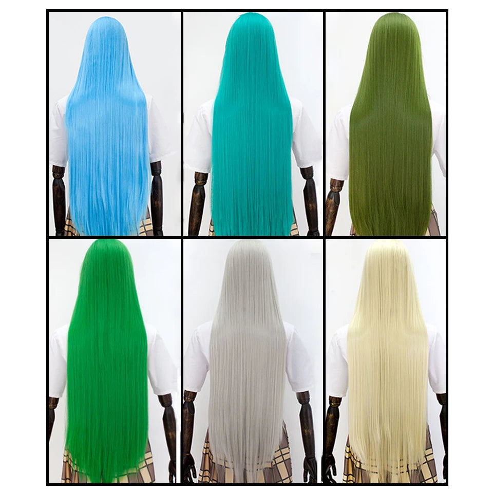 Synthetic Wig With Bangs Multi Colour