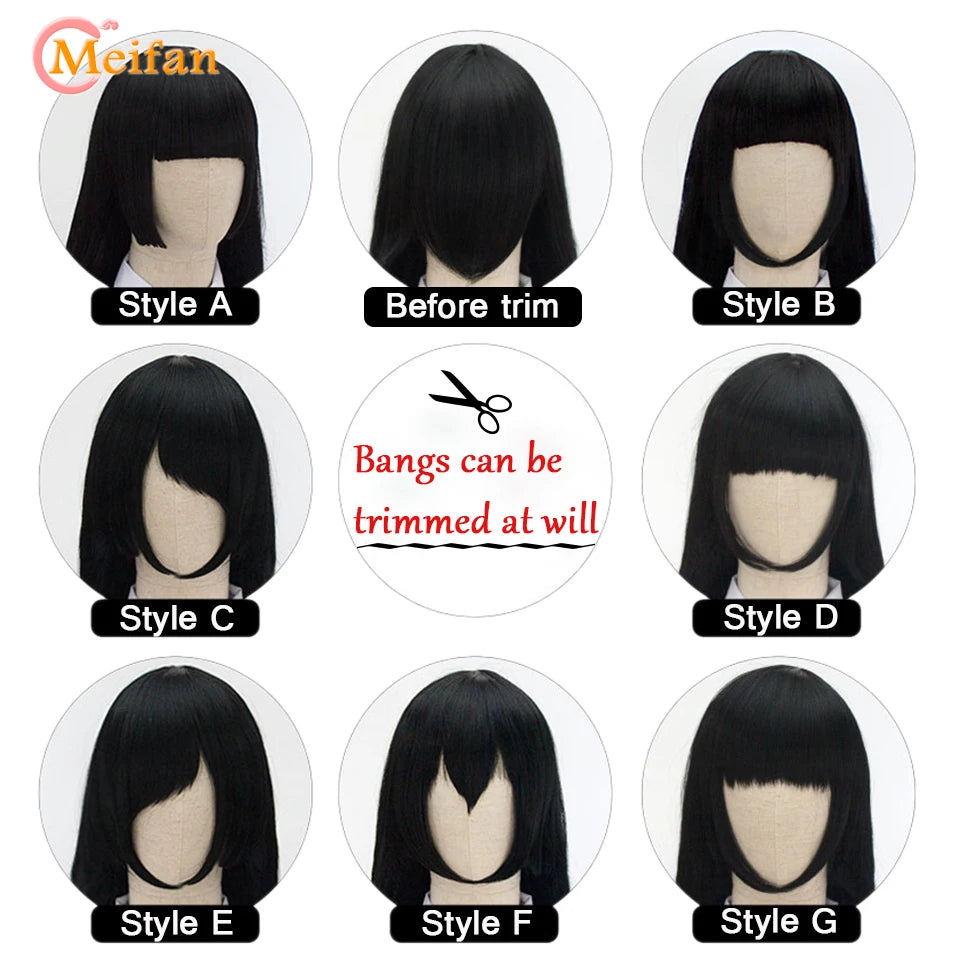 Synthetic Wig With Bangs Multi Colour