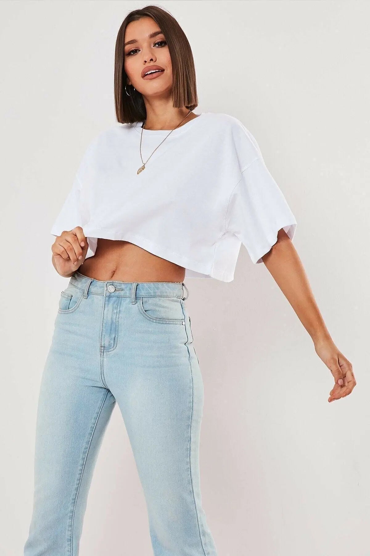Loose Short Sleeve Crop Top