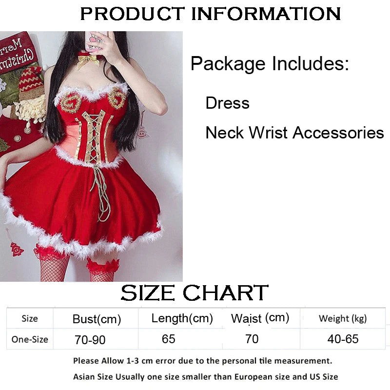 Christmas Red Dress Cloak Rope