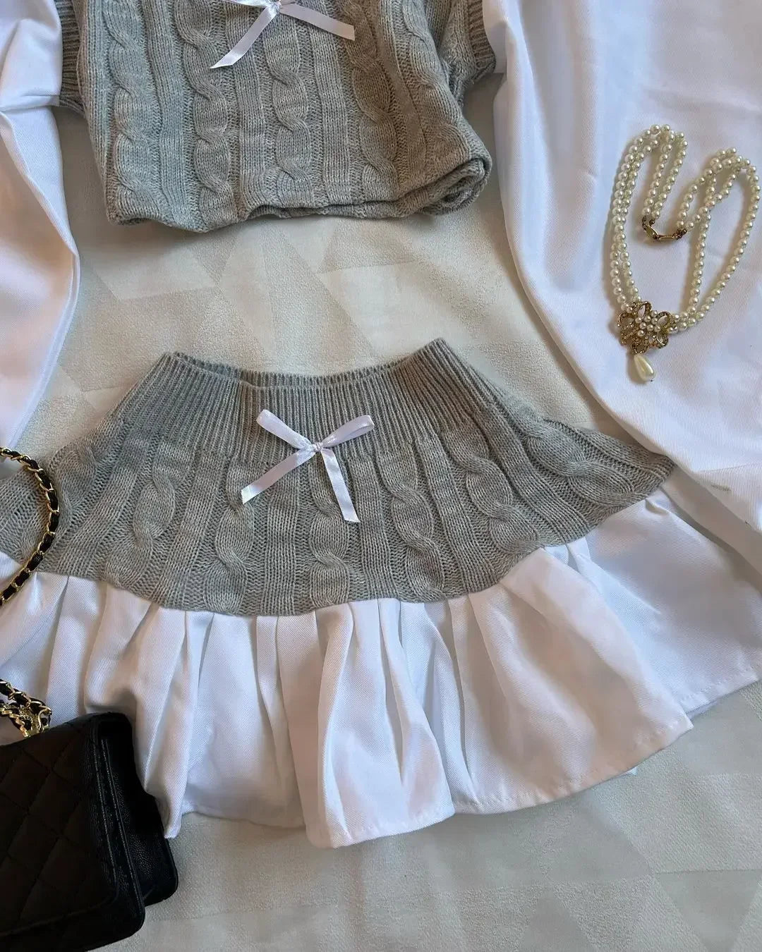 Cute Sweater Skirt Suit