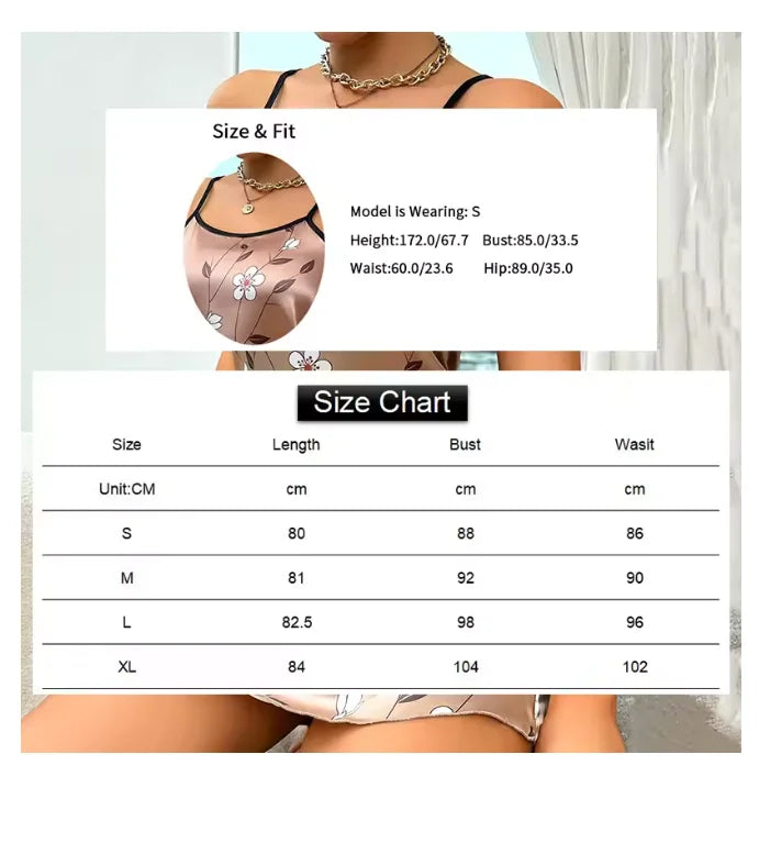 Floral Print Satin Gown