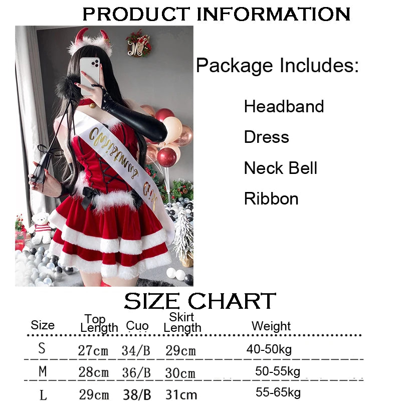 Christmas Red Dress Cloak Rope