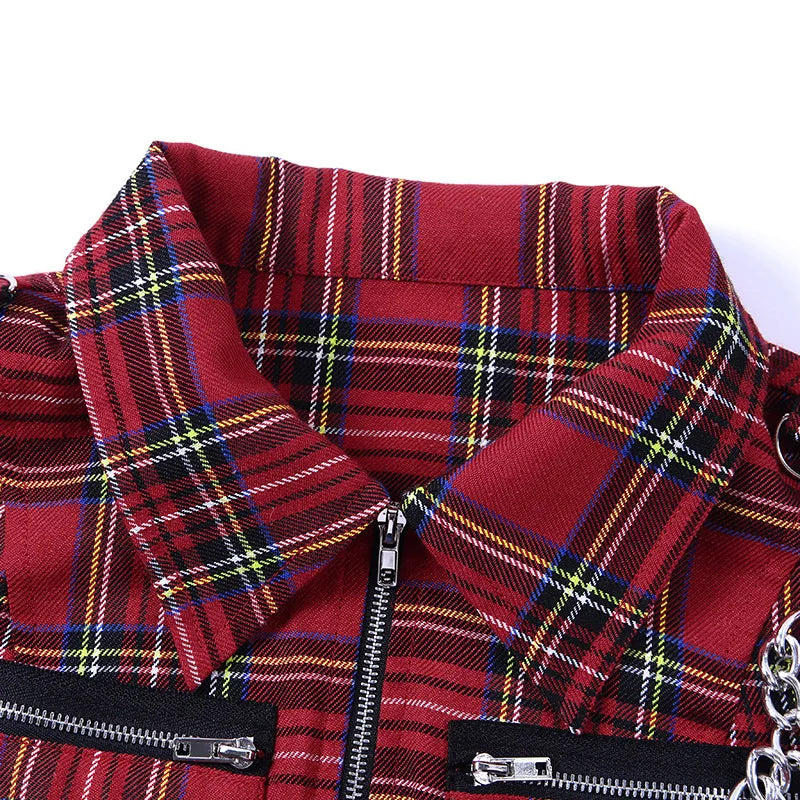Plaid Punk Streetwear Zipper