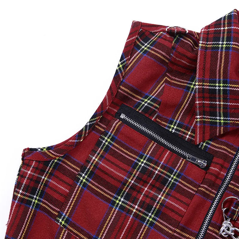 Plaid Punk Streetwear Zipper