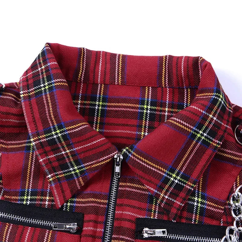 Plaid Punk Streetwear Zipper