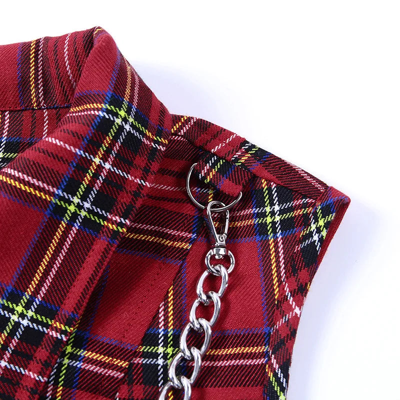 Plaid Punk Streetwear Zipper