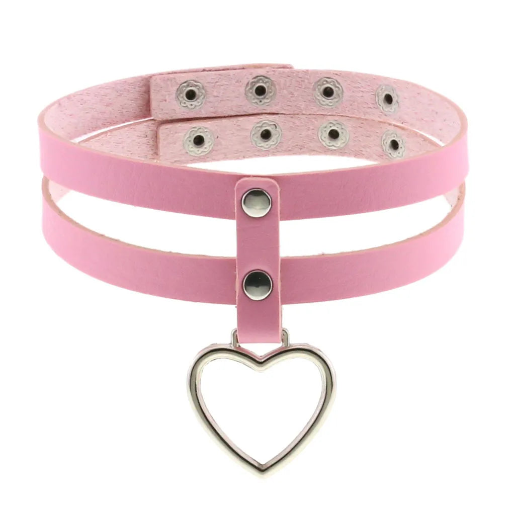 Pink Leather Choker
