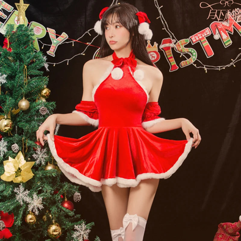 Christmas Red Dress Cloak Rope