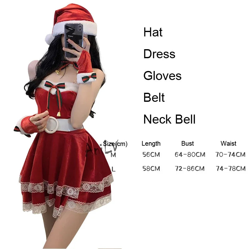 Christmas Red Dress Cloak Rope