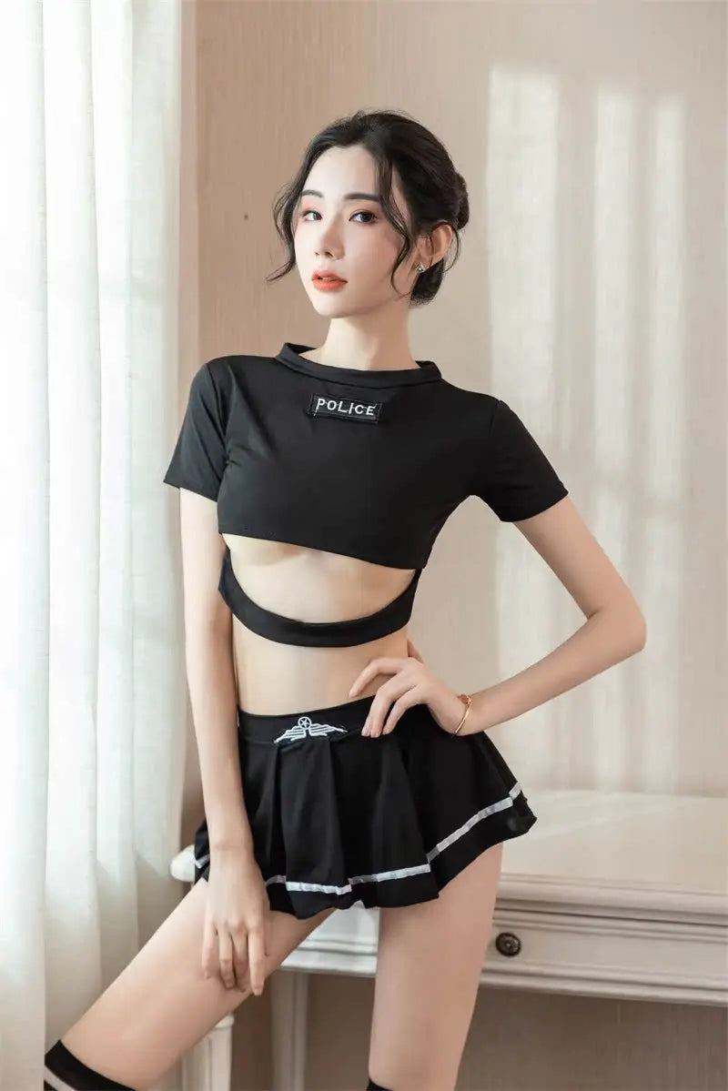 Cute Black "Police" Set