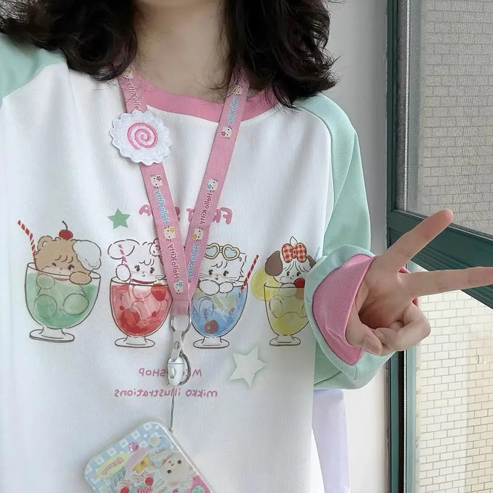 Kawaii Long Sleeve Cartoon Pattern Tops