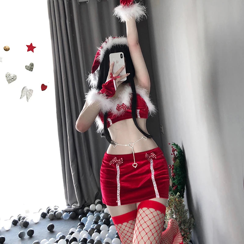 Christmas Red Dress Cloak Rope