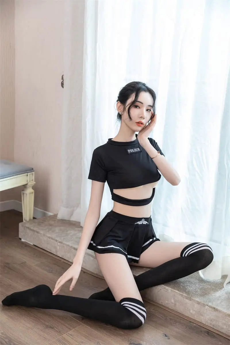 Cute Black "Police" Set