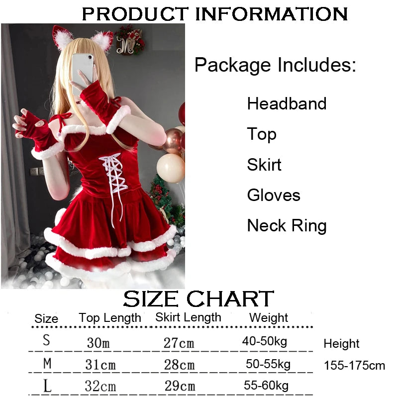 Christmas Red Dress Cloak Rope
