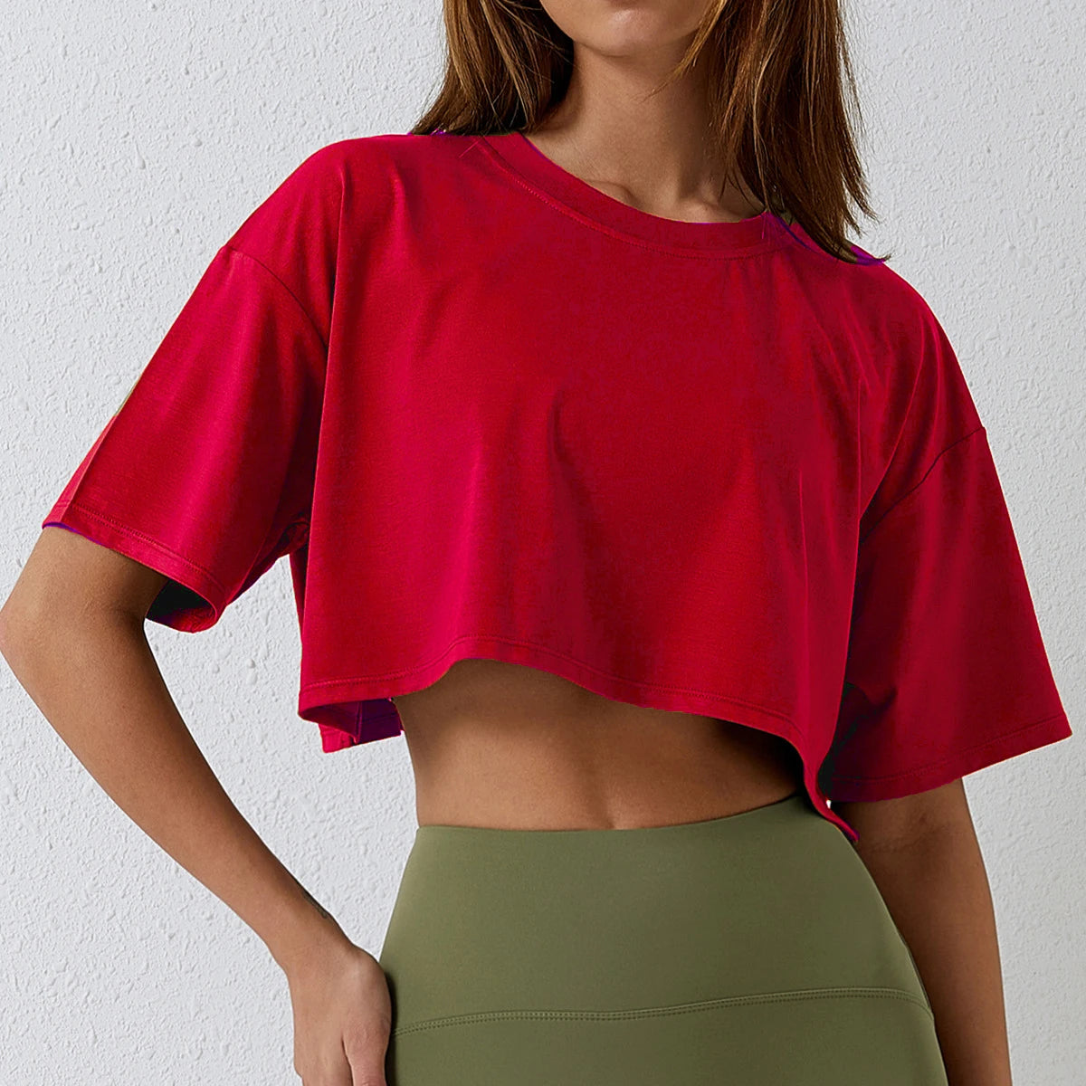 Loose Short Sleeve Crop Top