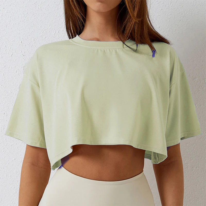 Loose Short Sleeve Crop Top