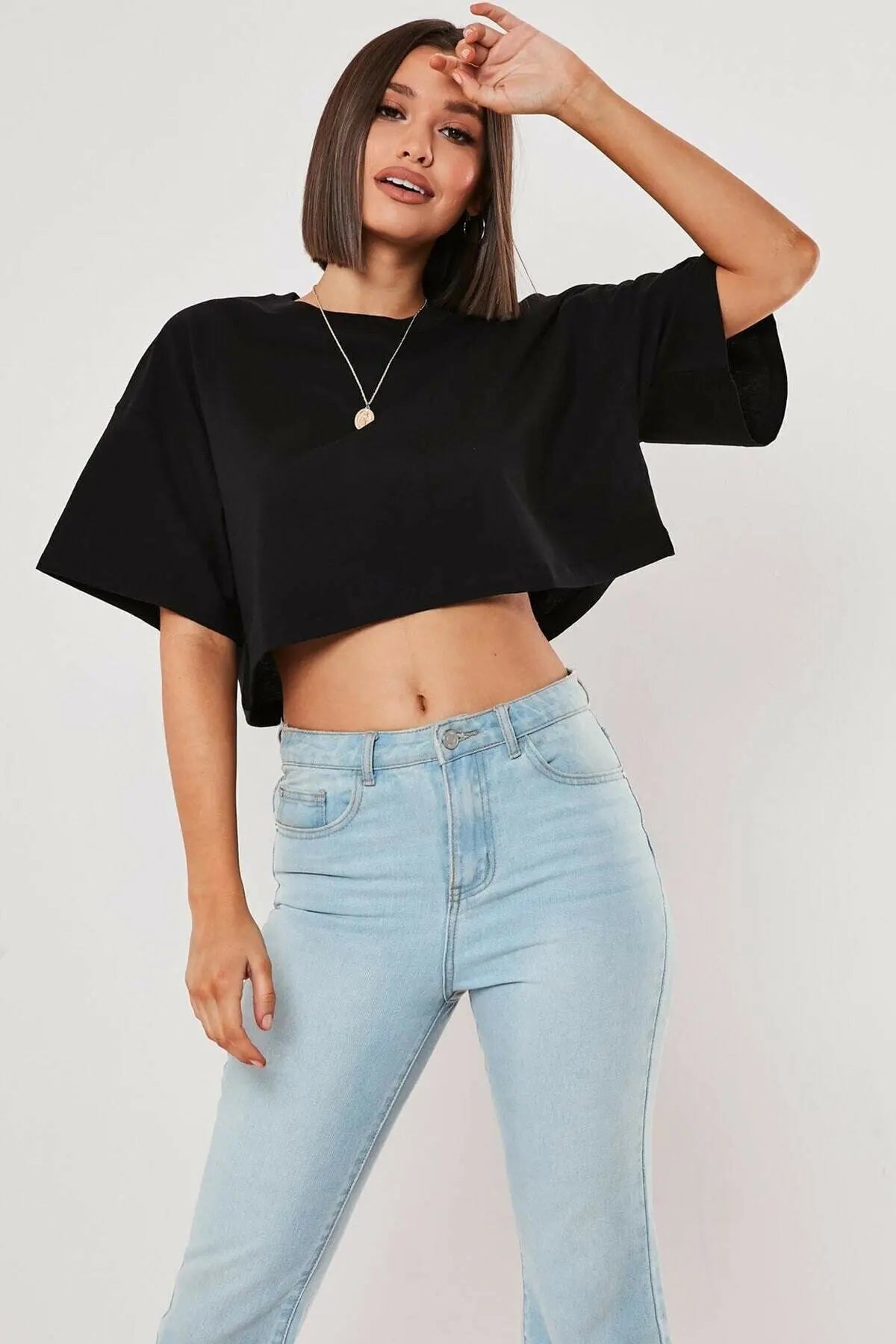 Loose Short Sleeve Crop Top