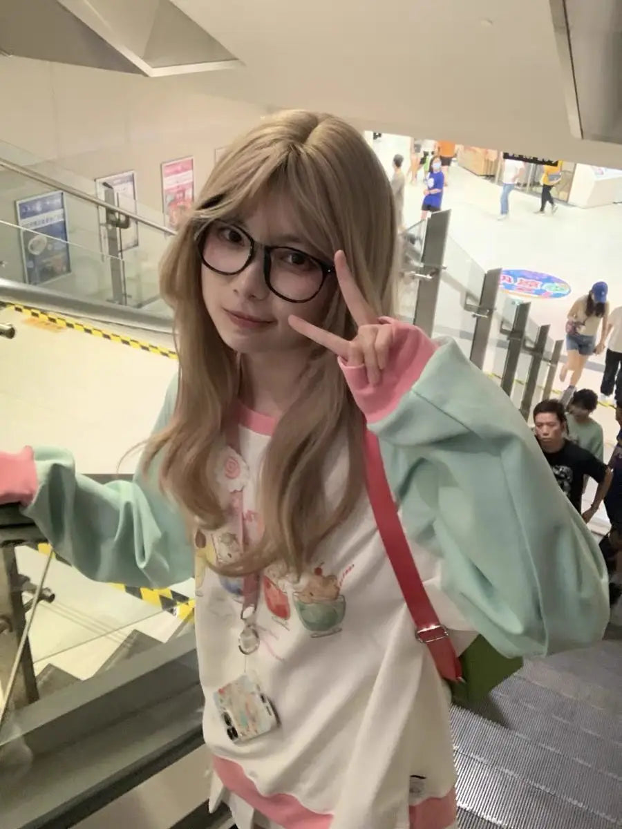 Kawaii Long Sleeve Cartoon Pattern Tops