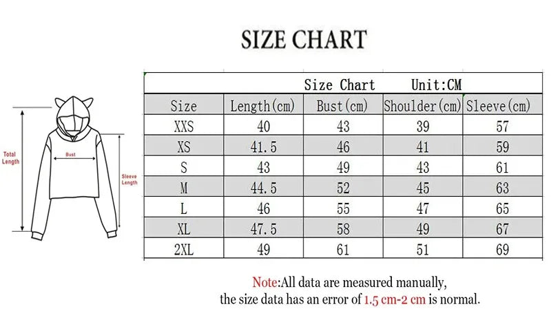 Cat Ears Hoodie Crop Top