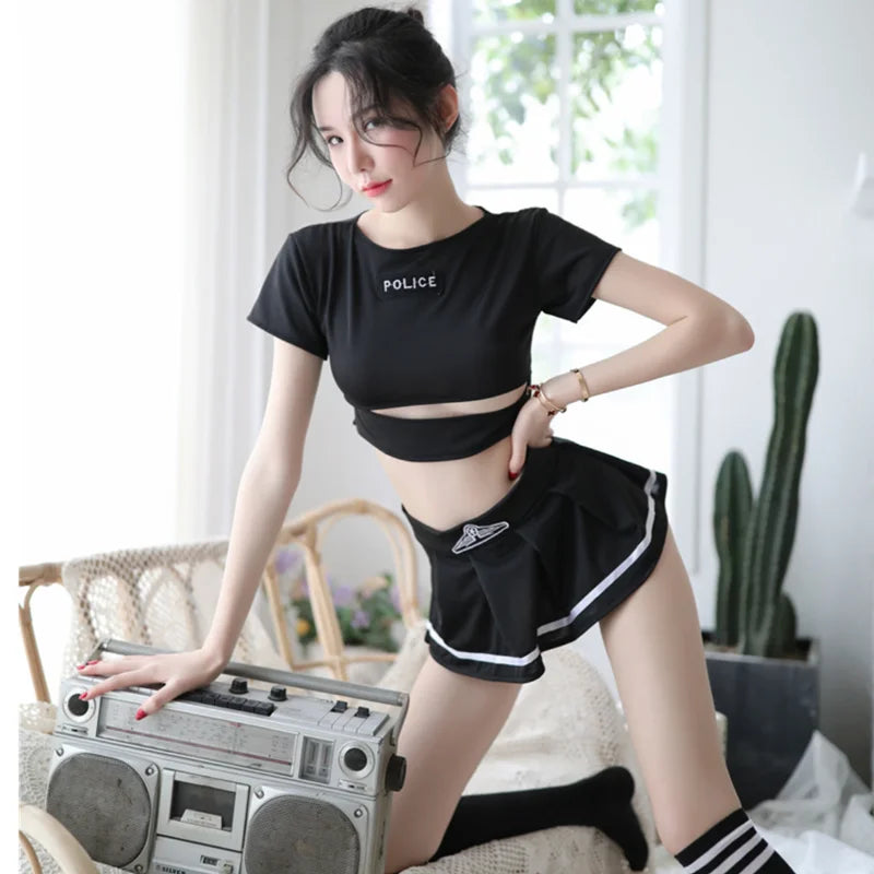 Cute Black "Police" Set