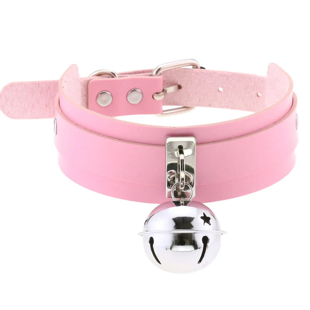Pink Leather Choker