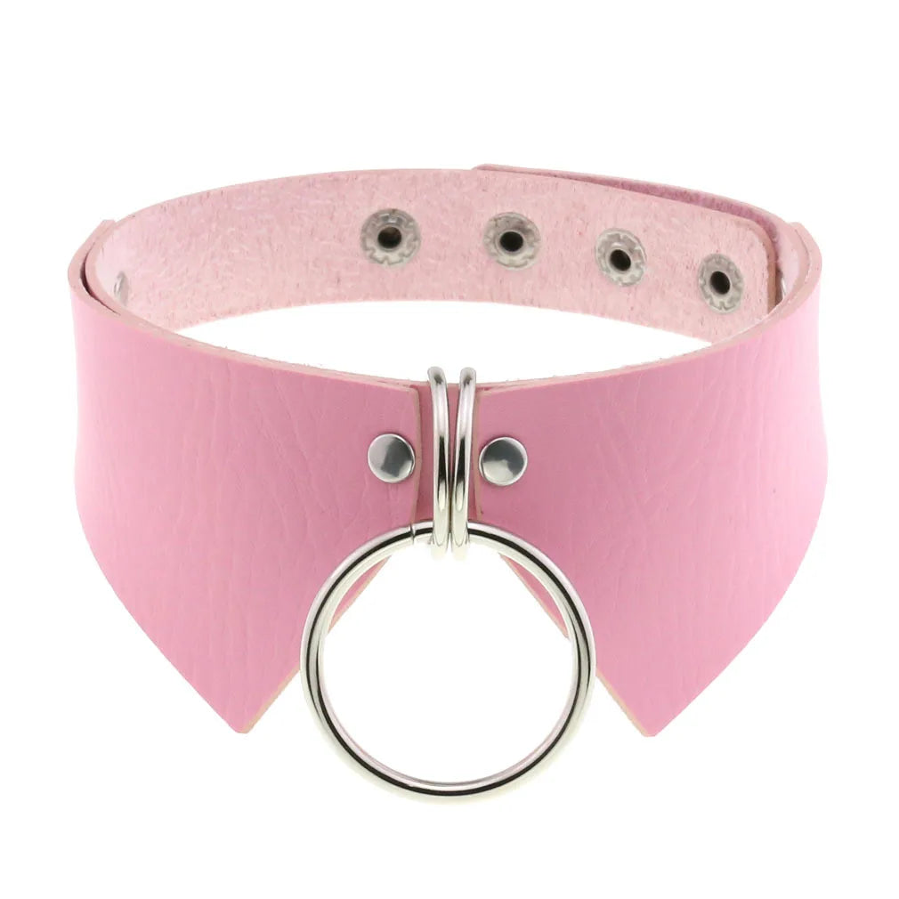 Pink Leather Choker