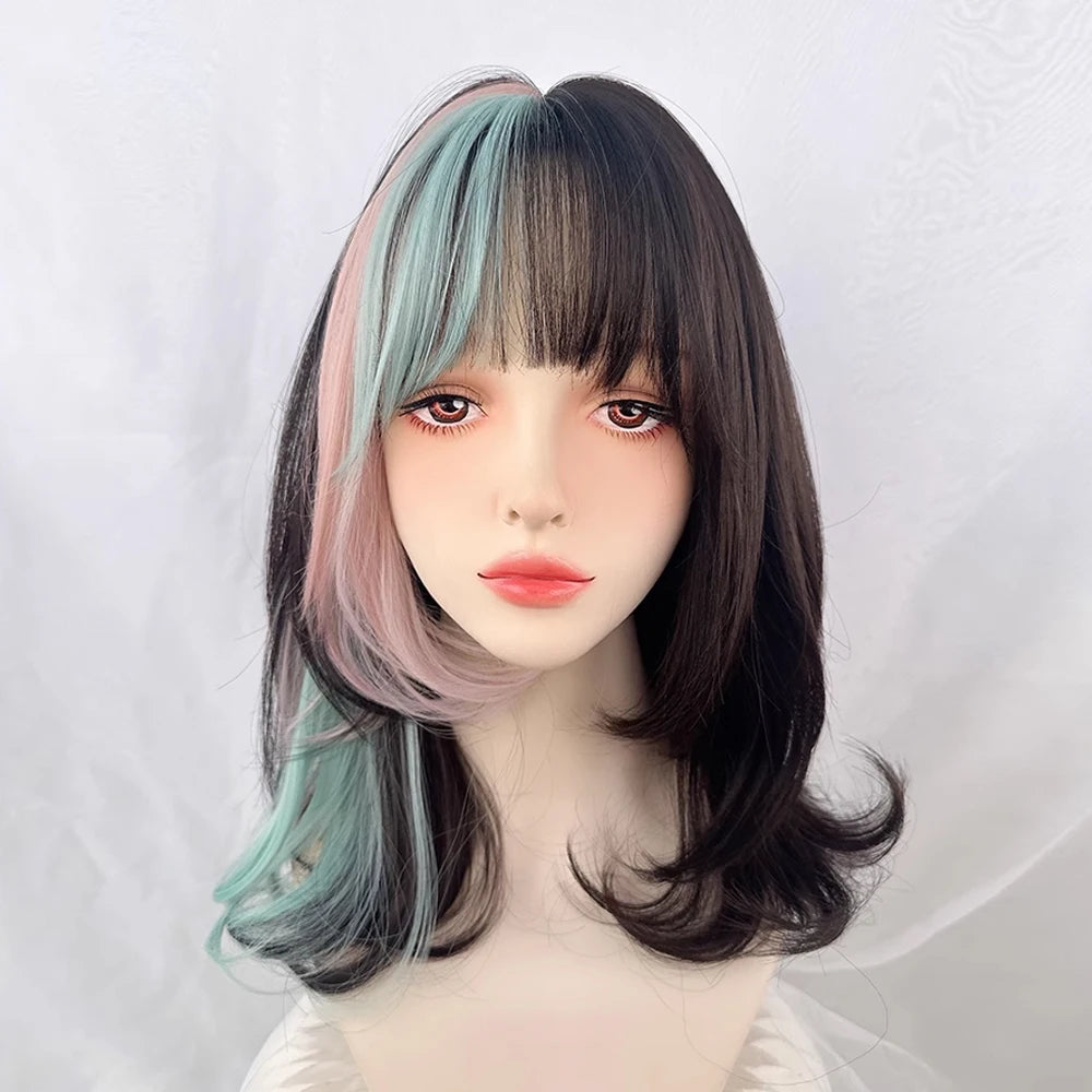 Synthetic Short Wavy Mixed Wig