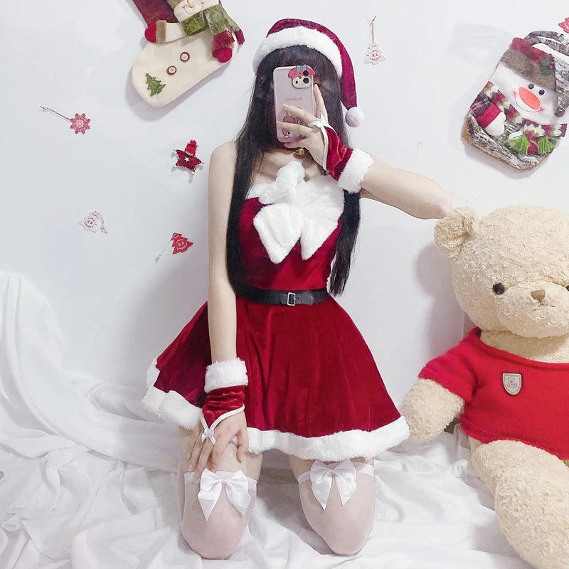 Christmas Red Dress Cloak Rope