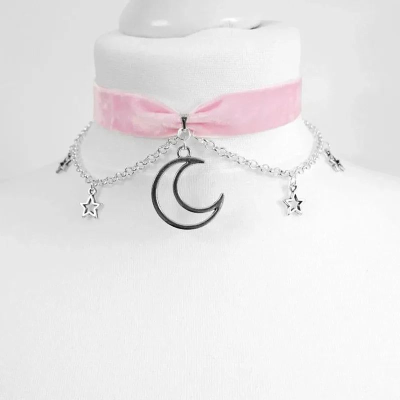 Goth Inverted Crescent Choker
