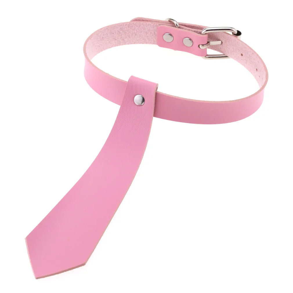 Pink Leather Choker