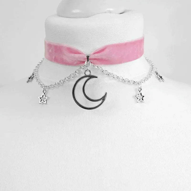 Goth Inverted Crescent Choker