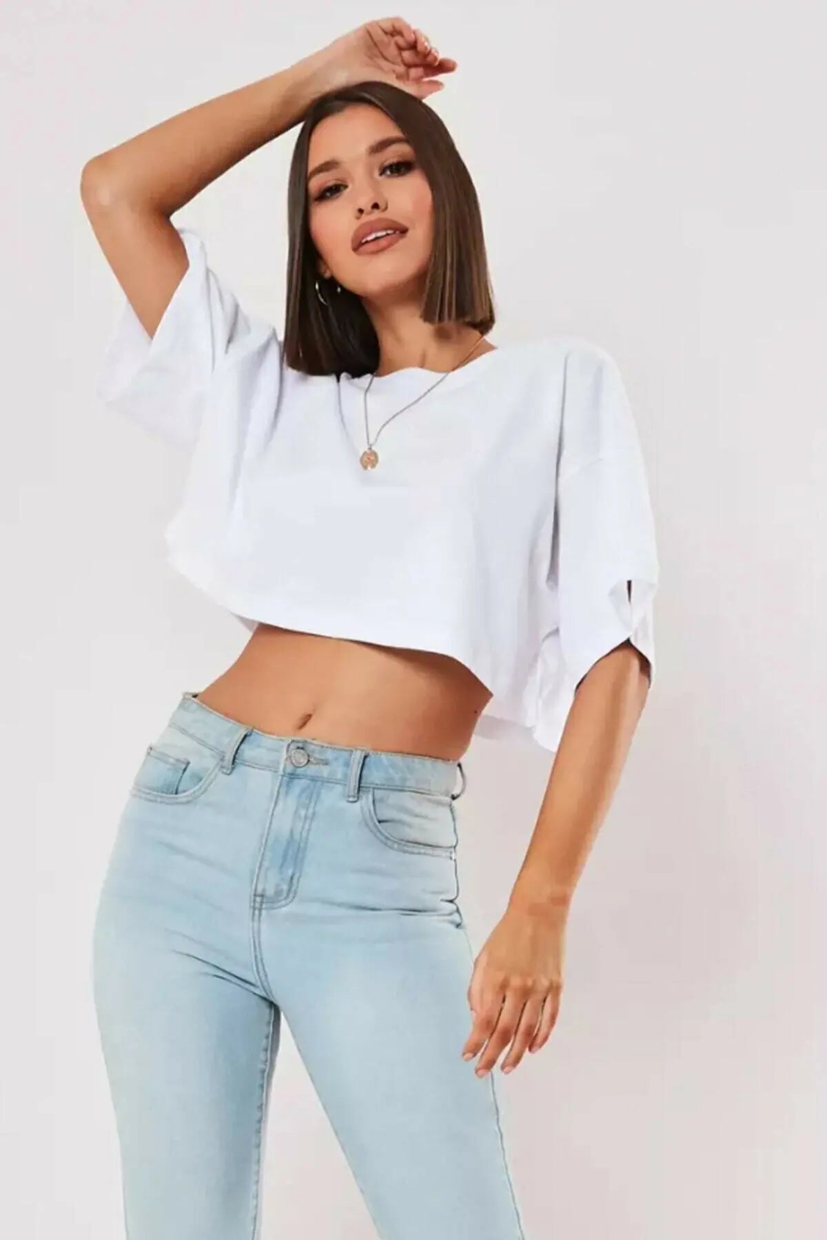 Loose Short Sleeve Crop Top