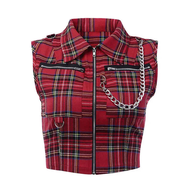 Plaid Punk Streetwear Zipper