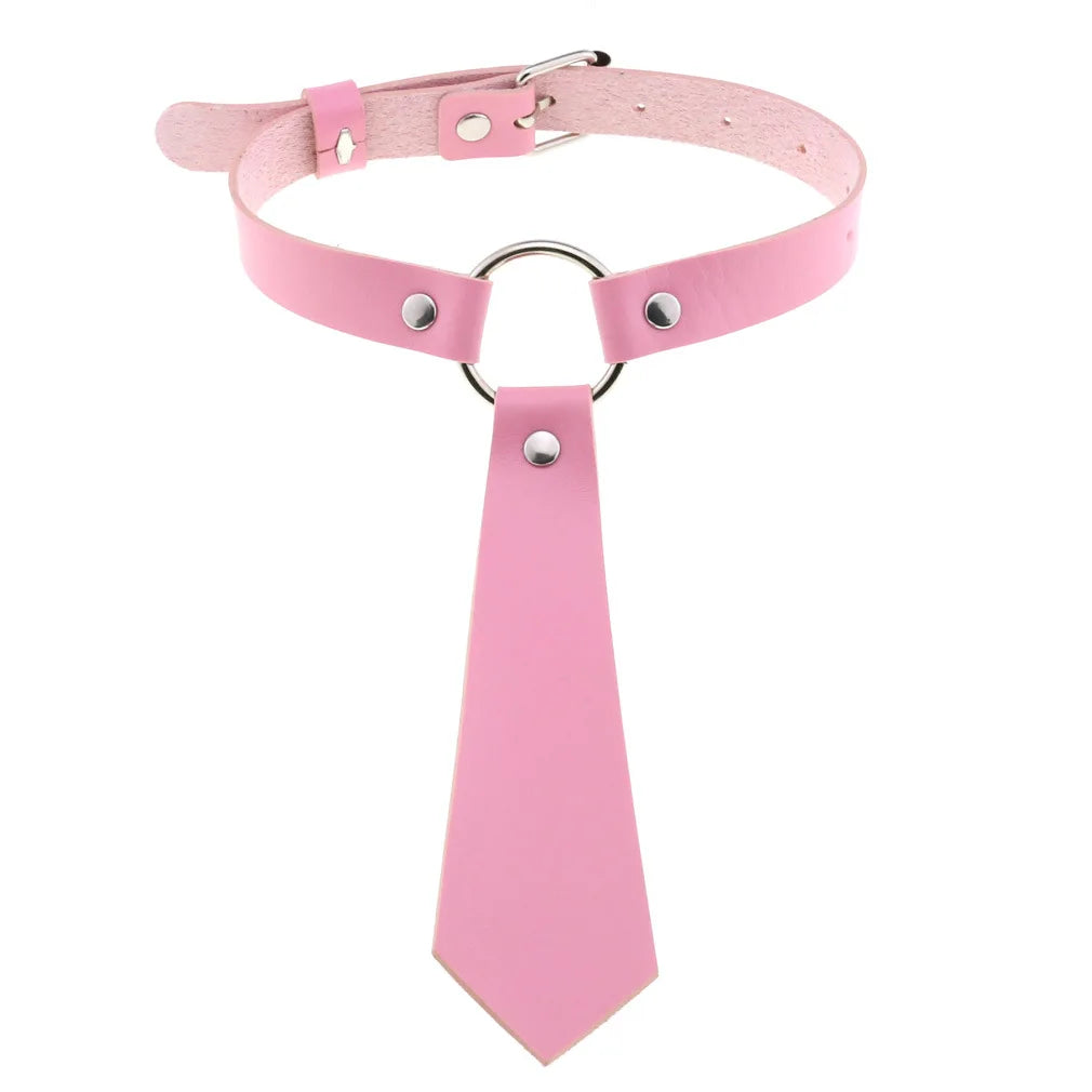 Pink Leather Choker