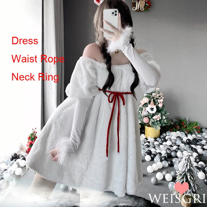 Christmas Red Dress Cloak Rope
