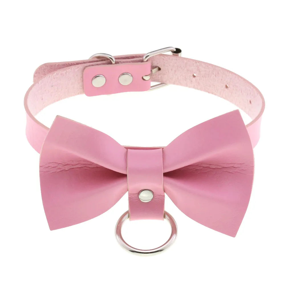 Pink Leather Choker