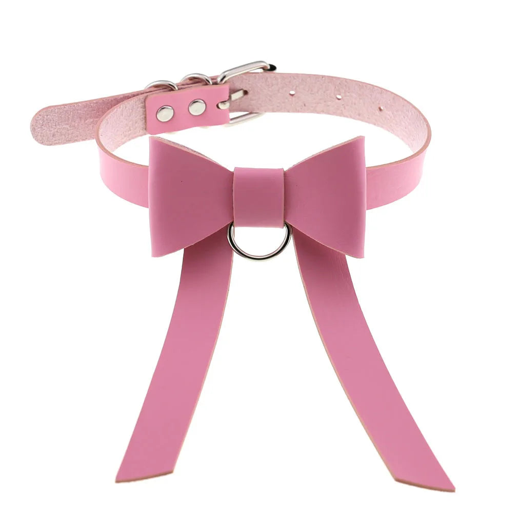Pink Leather Choker