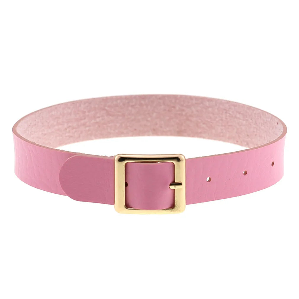 Pink Leather Choker