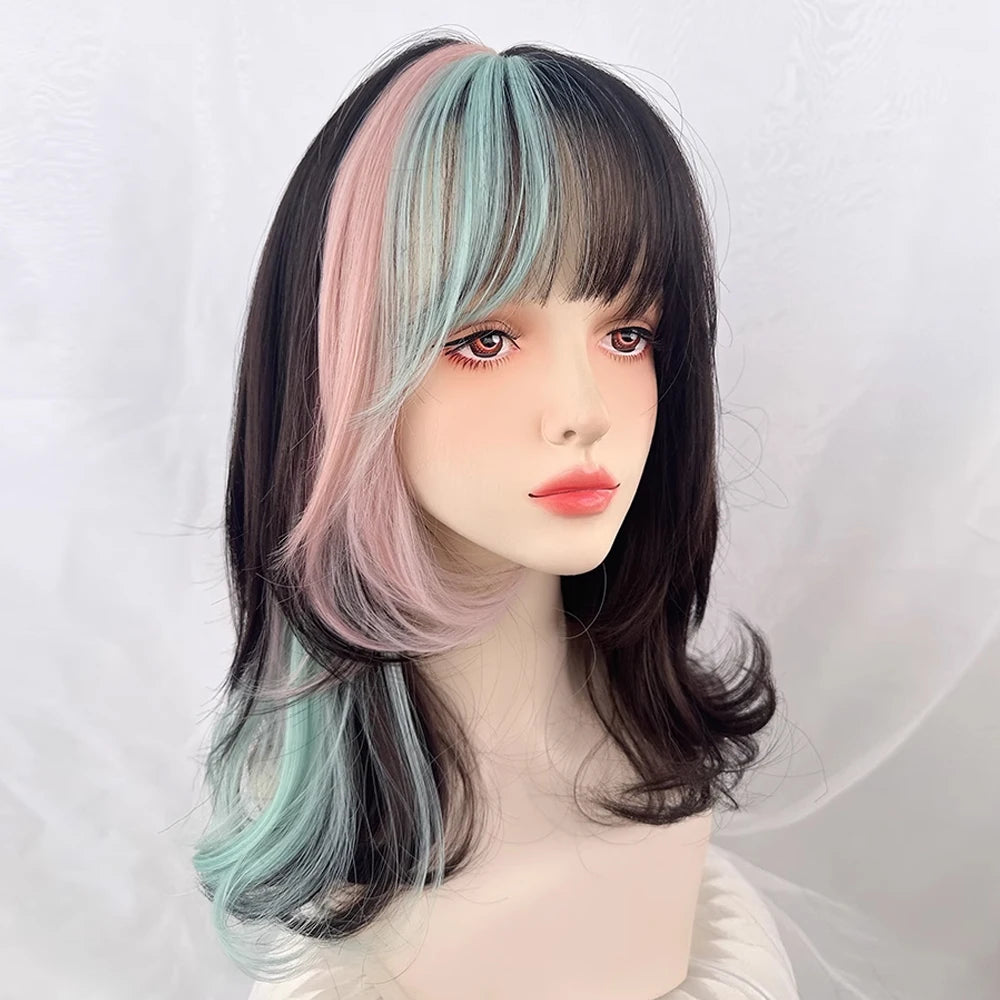 Synthetic Short Wavy Mixed Wig