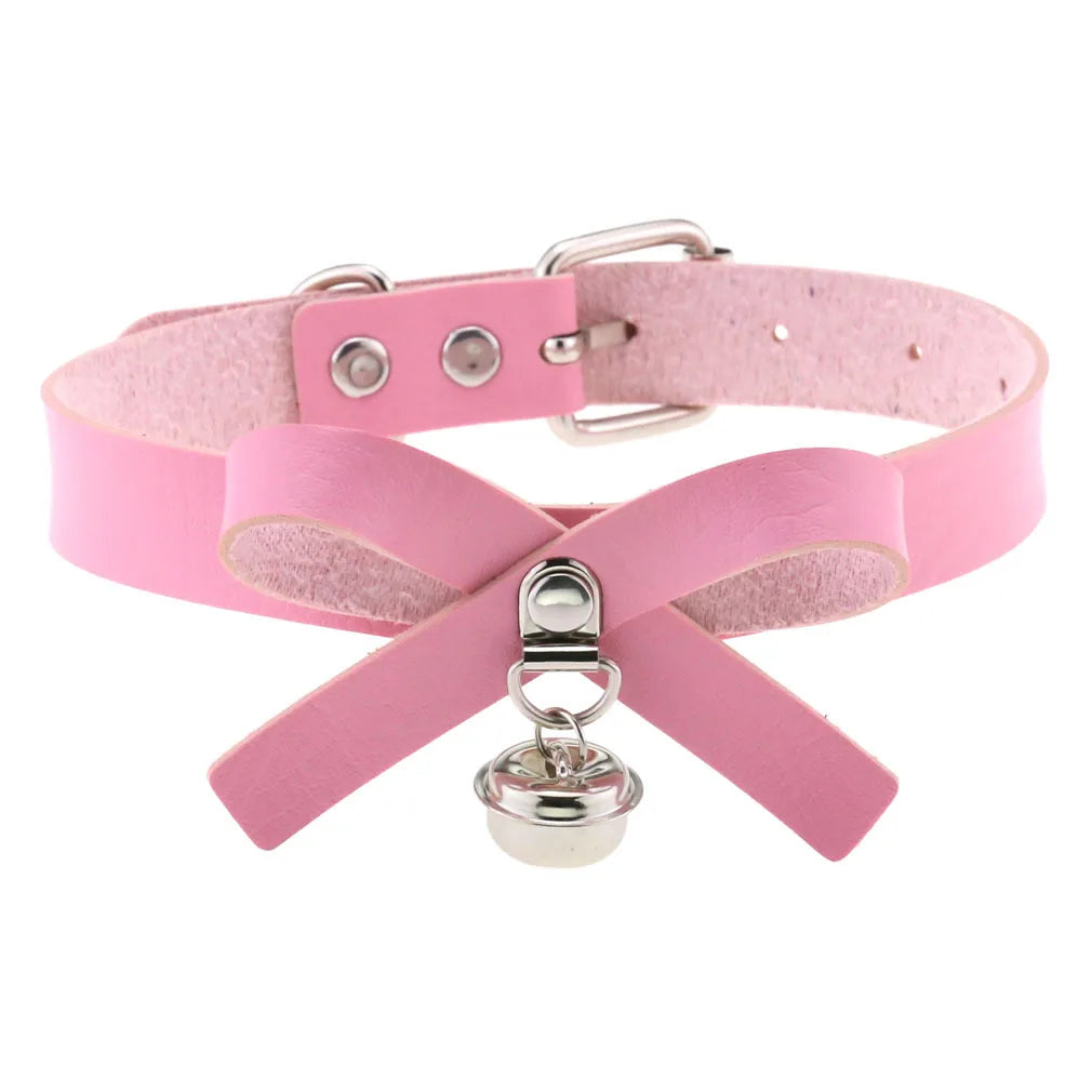 Pink Leather Choker